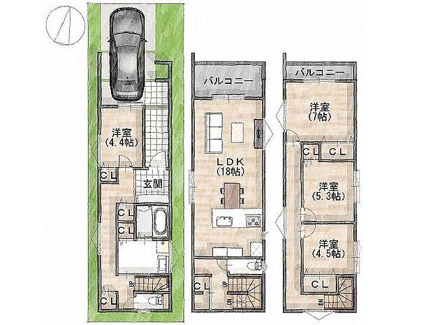 【間取り図】建物面積:120.89m2一級建築士×女性コーディネーター監修『ママに嬉しい家事ラク動線』設計