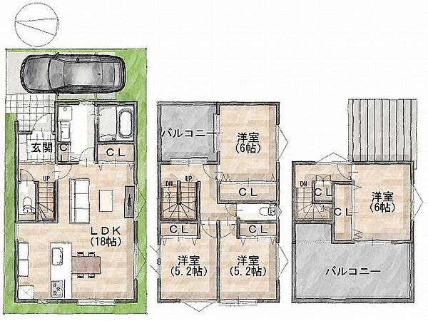 【参考プラン間取り図】一級建築士×女性コーディネーター監修『ママに嬉しい家事ラク動線』設計