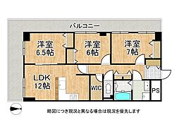 守口ハイライフA棟 3LDKの間取図画像