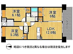 サンヴェール旭公園ガーデンプラザ 3LDKの間取図画像