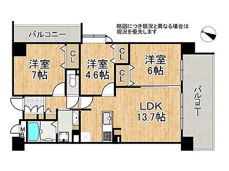 3LDK 間取り