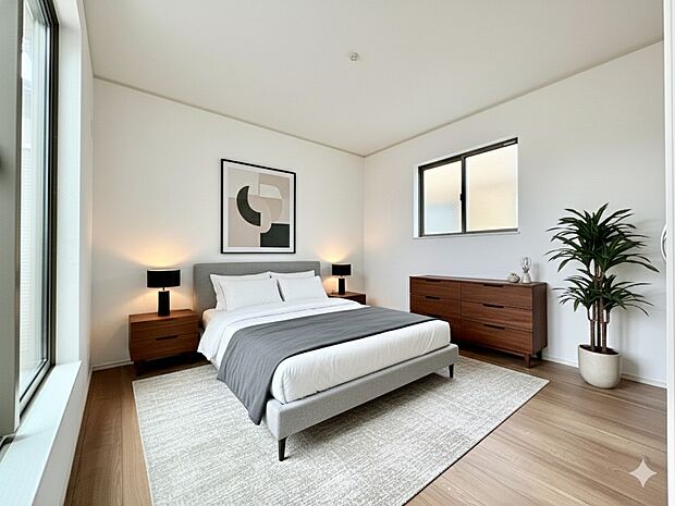 【配置してある家具や小物はCGによるイメージです。】【Bedroom】居室