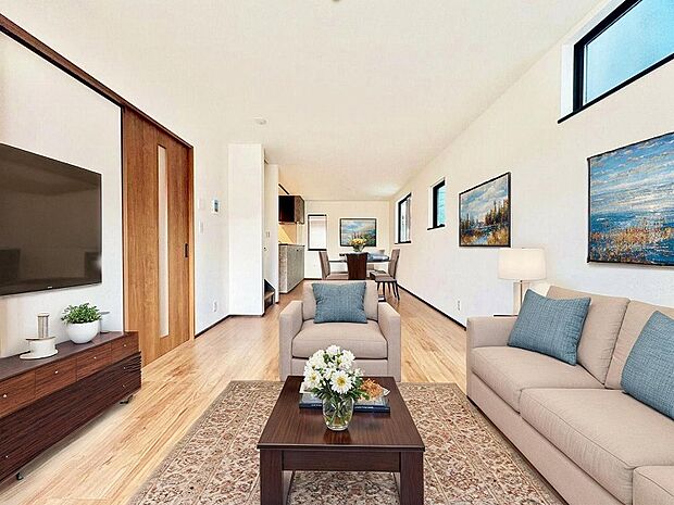 【画像処理技術で家具を消し、空室を再現しています。】【Livingroom】リビング