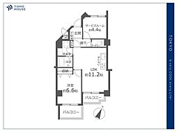 グランヴェルジェ蓮根 1SLDKの間取り
