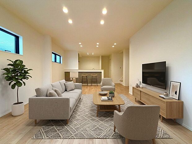 【配置してある家具や小物はCGによるイメージです。】【Livingroom】リビングルーム