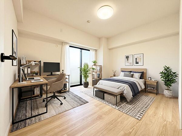 「CG加工により家具を配置しております」【Bedroom】居室