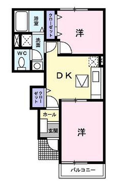 岡山県井原市木之子町(賃貸アパート2DK・1階・40.24㎡)の写真 その3