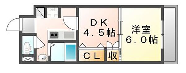 広島県福山市神辺町大字川南(賃貸アパート1DK・5階・32.00㎡)の写真 その3