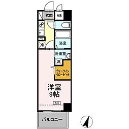 JR山陽本線 福山駅 徒歩10分の賃貸マンション 5階1Kの間取り