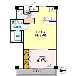 JR福塩線 備後本庄駅 徒歩10分の賃貸マンション 2階1LDKの間取り