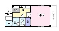 JR山陽本線 松永駅 徒歩5分の賃貸アパート 1階1Kの間取り