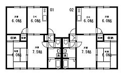 JR山陽本線 東福山駅 徒歩15分の賃貸アパート 1階3DKの間取り