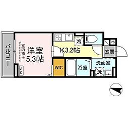 JR山陽本線 福山駅 徒歩10分の賃貸アパート 2階1Kの間取り