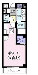 JR山陽本線 東尾道駅 徒歩15分の賃貸アパート 1階ワンルームの間取り