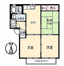 井原鉄道 湯野駅 徒歩27分の賃貸アパート 1階3DKの間取り