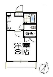 JR山陽本線 東福山駅 徒歩10分の賃貸アパート 3階1Kの間取り