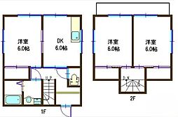JR山陽本線 東福山駅 3.8kmの賃貸一戸建て 1階3DKの間取り