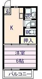 JR山陽本線 東福山駅 徒歩26分の賃貸アパート 1階1Kの間取り