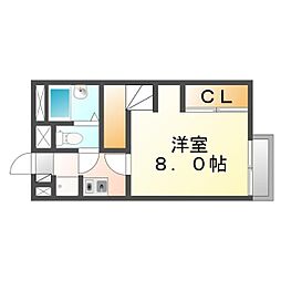 JR山陽新幹線 新尾道駅 徒歩20分の賃貸アパート 2階1Kの間取り
