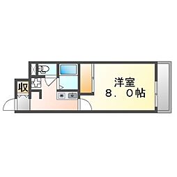 JR福塩線 府中駅 徒歩10分の賃貸アパート 1階1Kの間取り