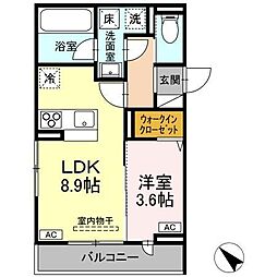 JR山陽本線 東福山駅 徒歩33分の賃貸アパート 3階1LDKの間取り