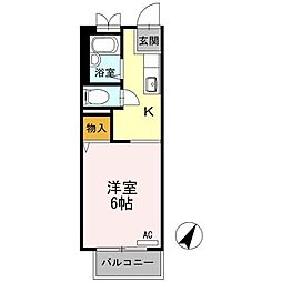 JR山陽本線 東尾道駅 徒歩25分の賃貸アパート 3階1Kの間取り