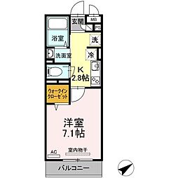 JR山陽本線 福山駅 徒歩35分の賃貸アパート 3階1Kの間取り