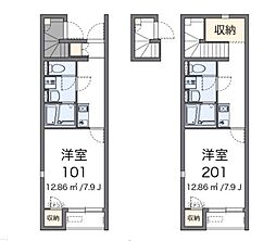 JR山陽新幹線 新尾道駅 徒歩19分の賃貸アパート 2階1Kの間取り