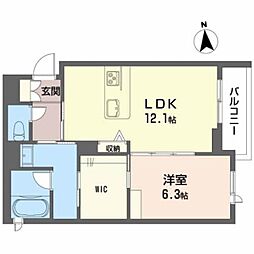 JR山陽本線 福山駅 徒歩19分の賃貸マンション 3階1LDKの間取り