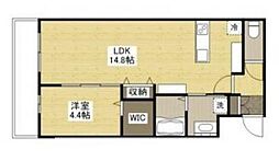 JR山陽本線 福山駅 徒歩18分の賃貸マンション 3階1LDKの間取り