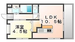 JR山陽本線 福山駅 徒歩5分の賃貸マンション 3階1LDKの間取り