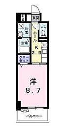 JR山陽本線 東福山駅 徒歩24分の賃貸マンション 6階1Kの間取り