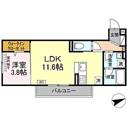 JR山陽本線 東福山駅 4.5kmの賃貸アパート 2階1LDKの間取り