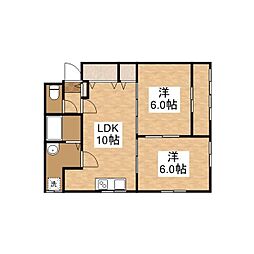 JR山陽本線 福山駅 3.2kmの賃貸マンション 3階2LDKのリビング/ダイニング