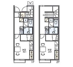 JR山陽新幹線 新尾道駅 徒歩9分の賃貸アパート 2階1Kの間取り
