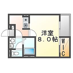 JR山陽本線 東福山駅 徒歩29分の賃貸アパート 2階1Kの間取り