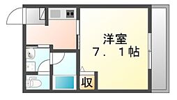 JR山陽本線 福山駅 徒歩10分の賃貸マンション 4階1Kの間取り
