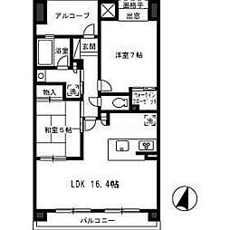 JR山陽本線 福山駅 徒歩5分の賃貸マンション 3階2LDKの間取り