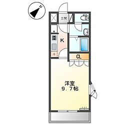 メゾン・プロスパー 2階1Kの間取り
