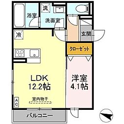 JR山陽本線 福山駅 徒歩8分の賃貸アパート 2階1LDKの間取り