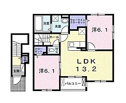 JR山陽本線 東福山駅 徒歩32分の賃貸アパート 2階2LDKの間取り