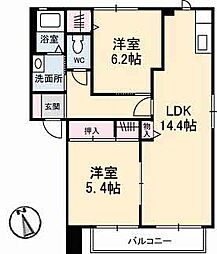 ハイマットメゾンD 2LDKの間取図画像