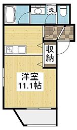 JR山陽本線 福山駅 徒歩21分の賃貸マンション 3階ワンルームの間取り