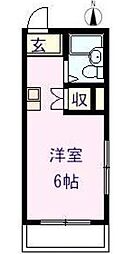 JR山陽本線 福山駅 徒歩33分の賃貸マンション 2階ワンルームの間取り
