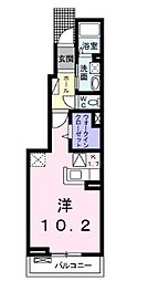 JR福塩線 横尾駅 徒歩33分の賃貸アパート 1階1Kの間取り