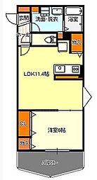 JR山陽本線 福山駅 3.7kmの賃貸マンション 1階1LDKの間取り