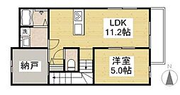 JR福塩線 神辺駅 徒歩5分の賃貸アパート 2階1LDKの間取り