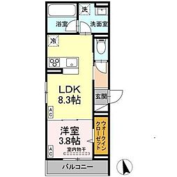 D-Residence引野　大和 3階1LDKの間取り