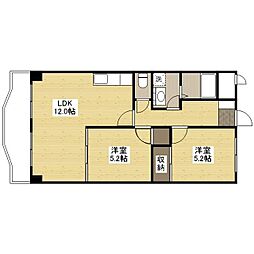 JR山陽本線 東福山駅 徒歩28分の賃貸マンション 2階2LDKの間取り