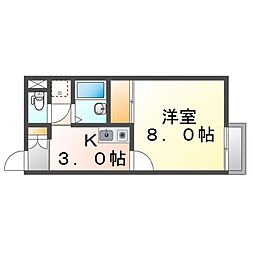 レオネクストフォーレパレス 1Kの間取図画像